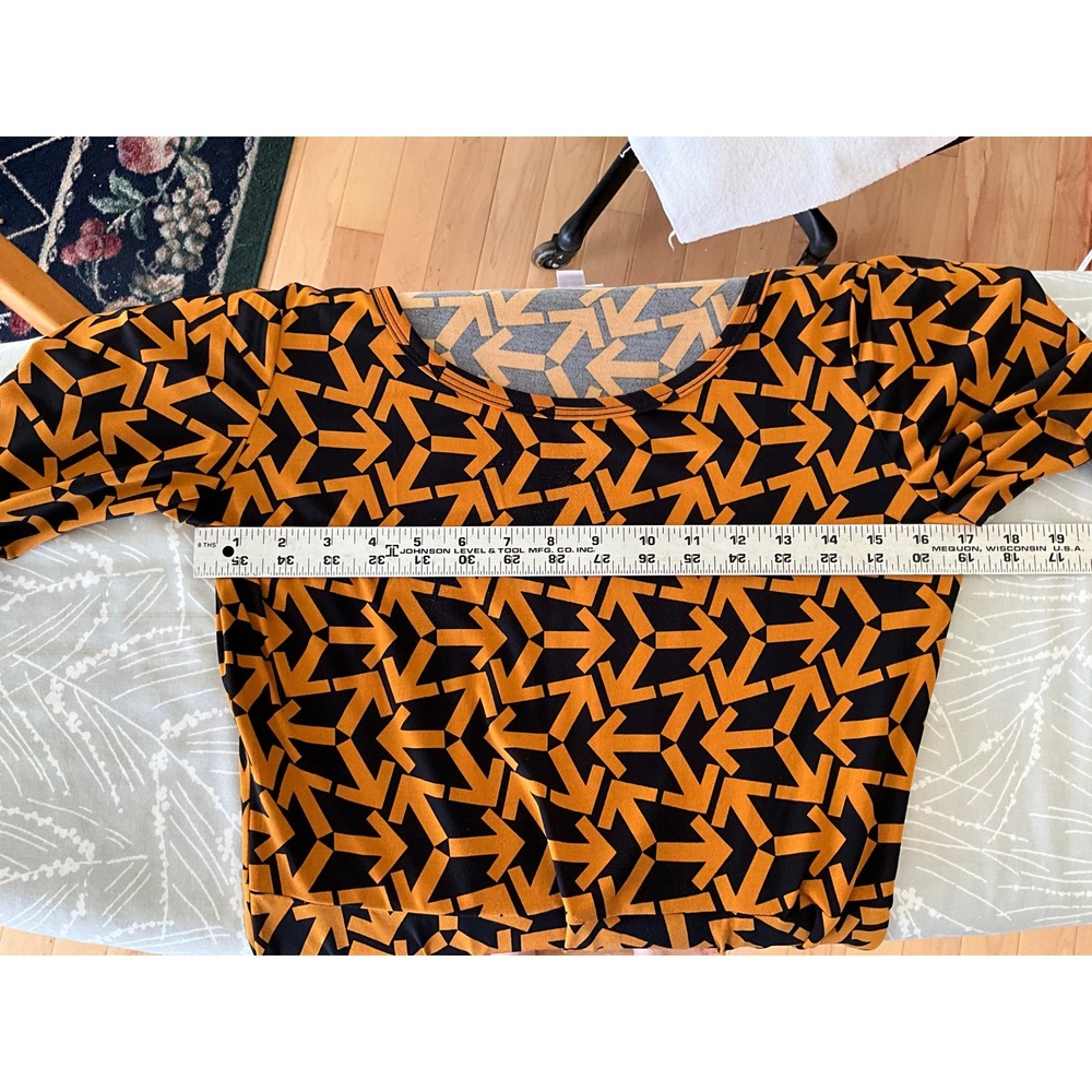 LuLaRoe Nicole Fit Flare Dress 3/4 Sleeve Scoop Neck Midi L - Picture 7 of 10